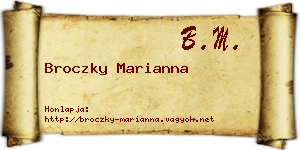 Broczky Marianna névjegykártya